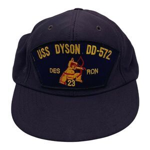 Vintage USS Dyson DD-572 Hat DesRon 23 Little Beavers Navy Destroyer USA Made